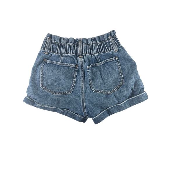 SO Blue Denim Shorts Ruffled Waist Line High Rise Girls Juniors Size 1 - Picture 3 of 4